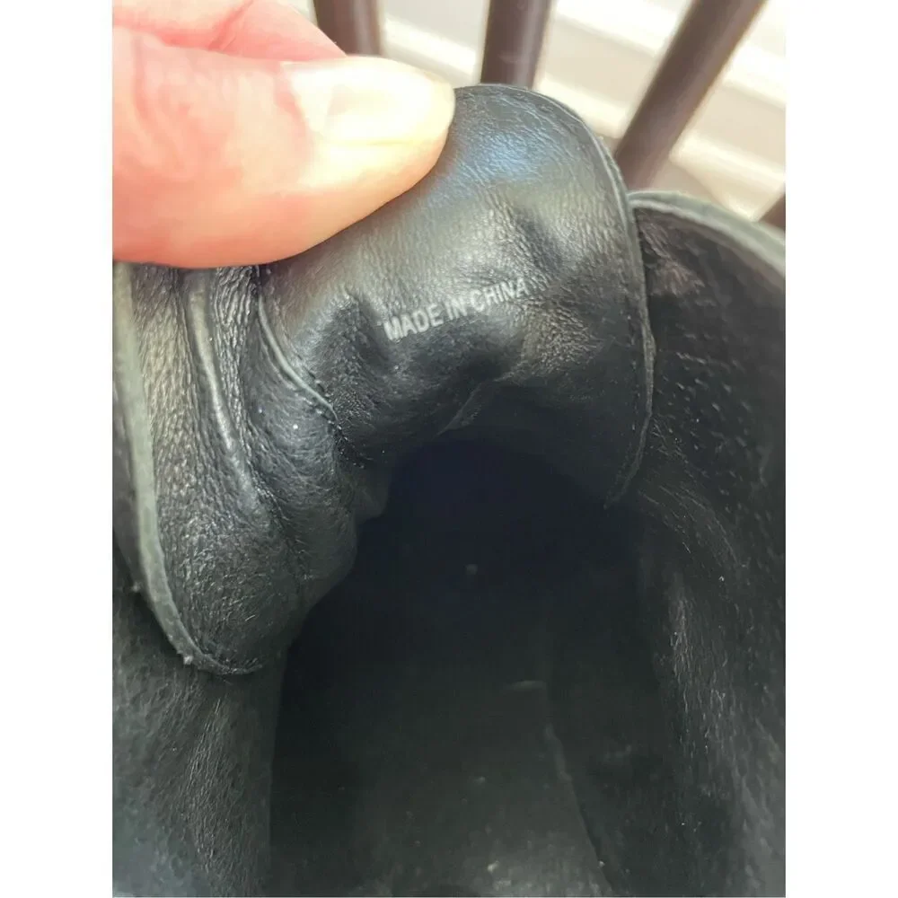 Eileen Fisher Game 2 Black Tumbled Nubuck Leather High Top Sneaker 7